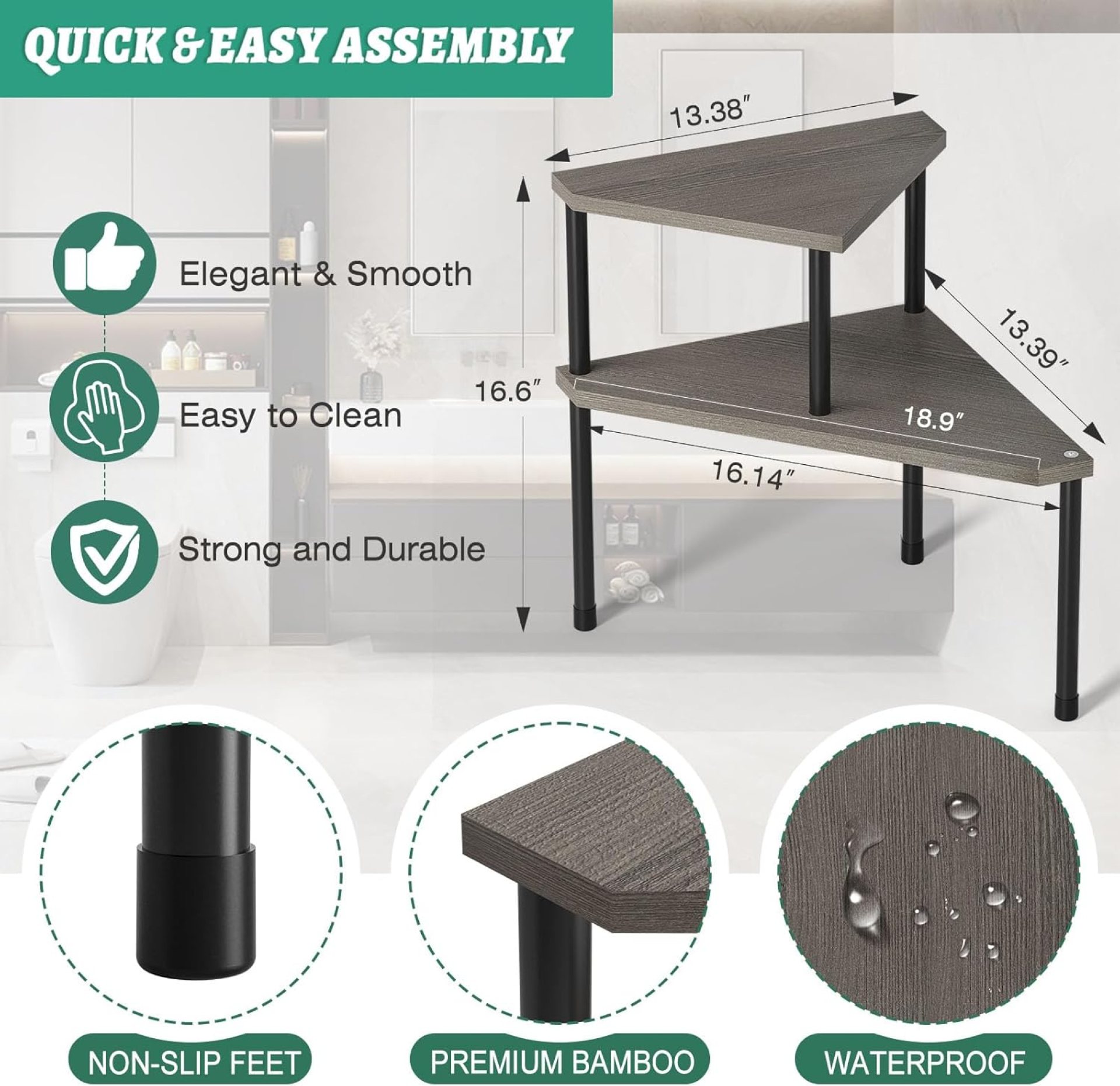 Weenson Rest room Counter Organizer, Rest room Sink Organizer for Make-up, 2 Tier Rest room Organizer Countertop for Toiletries, Nook Shelf Kitchen Countertop Organizer for Spice Rack (Rustic Gray) Weenson Rest room Counter Organizer, Rest room Sink Organizer for Make-up, 2 Tier Rest room Organizer Countertop for Toiletries, Nook Shelf Kitchen Countertop Organizer for Spice Rack (Rustic Gray)