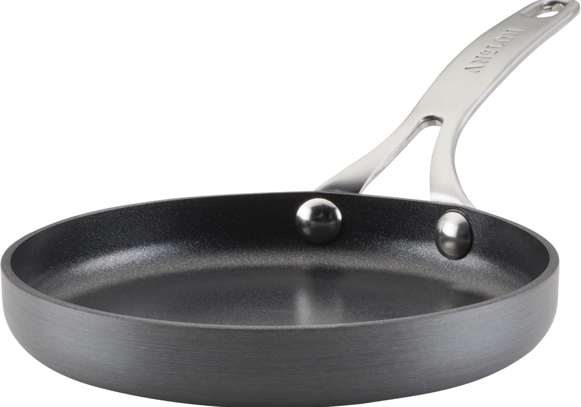 Anolon Laborious Anodized Nonstick Mini Skillet/Frying/Egg Pan, Stainless Metal Deal with, (6.5″), Grey Anolon Laborious Anodized Nonstick Mini Skillet/Frying/Egg Pan, Stainless Metal Deal with, (6.5″), Grey
