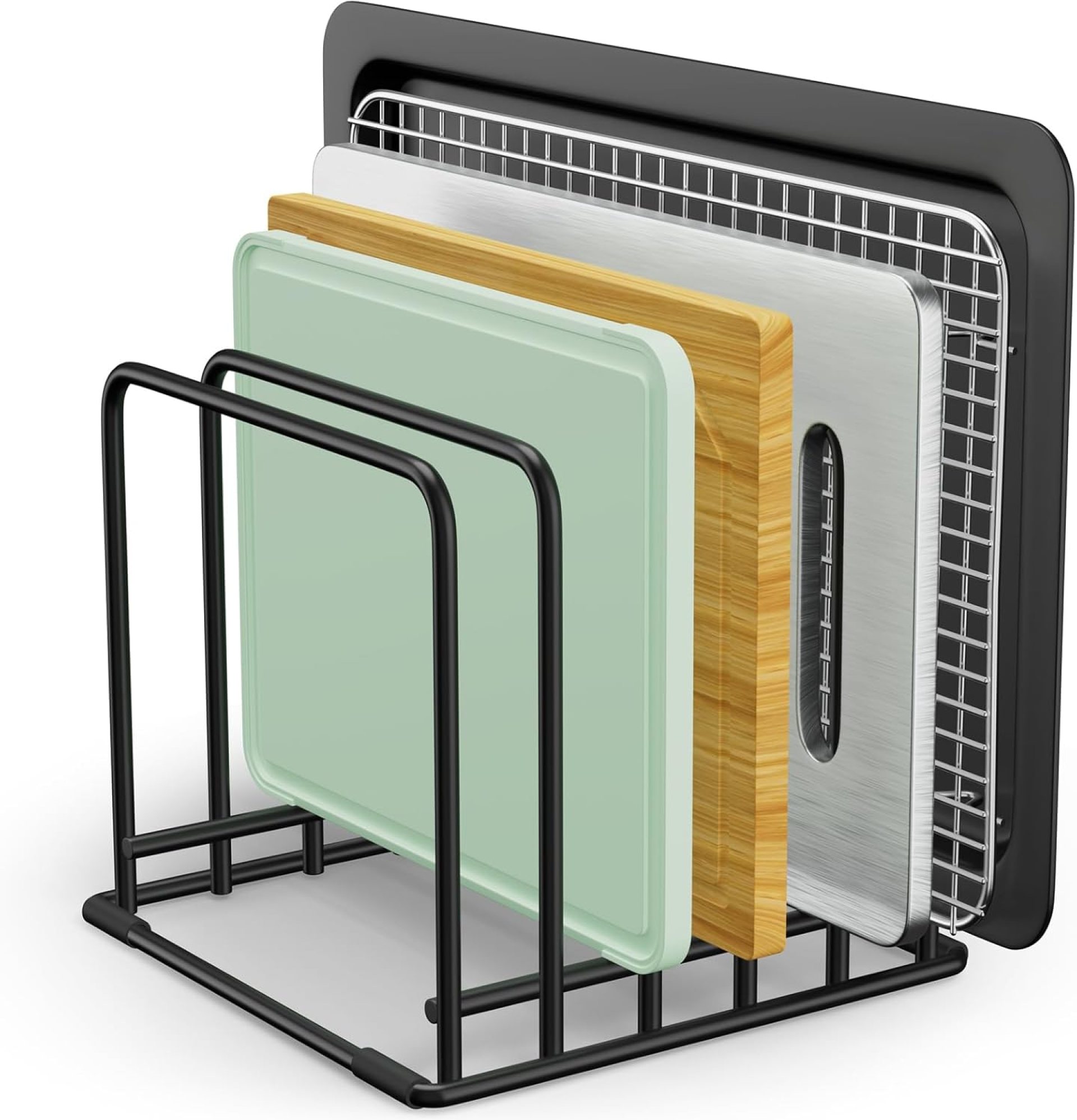 5-Tier Reducing Board Organizer Rack, House-Saving Kitchen Storage for Reducing Boards, Trays, Bakeware, and Cookbooks, Reducing Board Organizer, Kitchen Cupboard Organizer, Baking Sheets Holder 5-Tier Reducing Board Organizer Rack, House-Saving Kitchen Storage for Reducing Boards, Trays, Bakeware, and Cookbooks, Reducing Board Organizer, Kitchen Cupboard Organizer, Baking Sheets Holder
