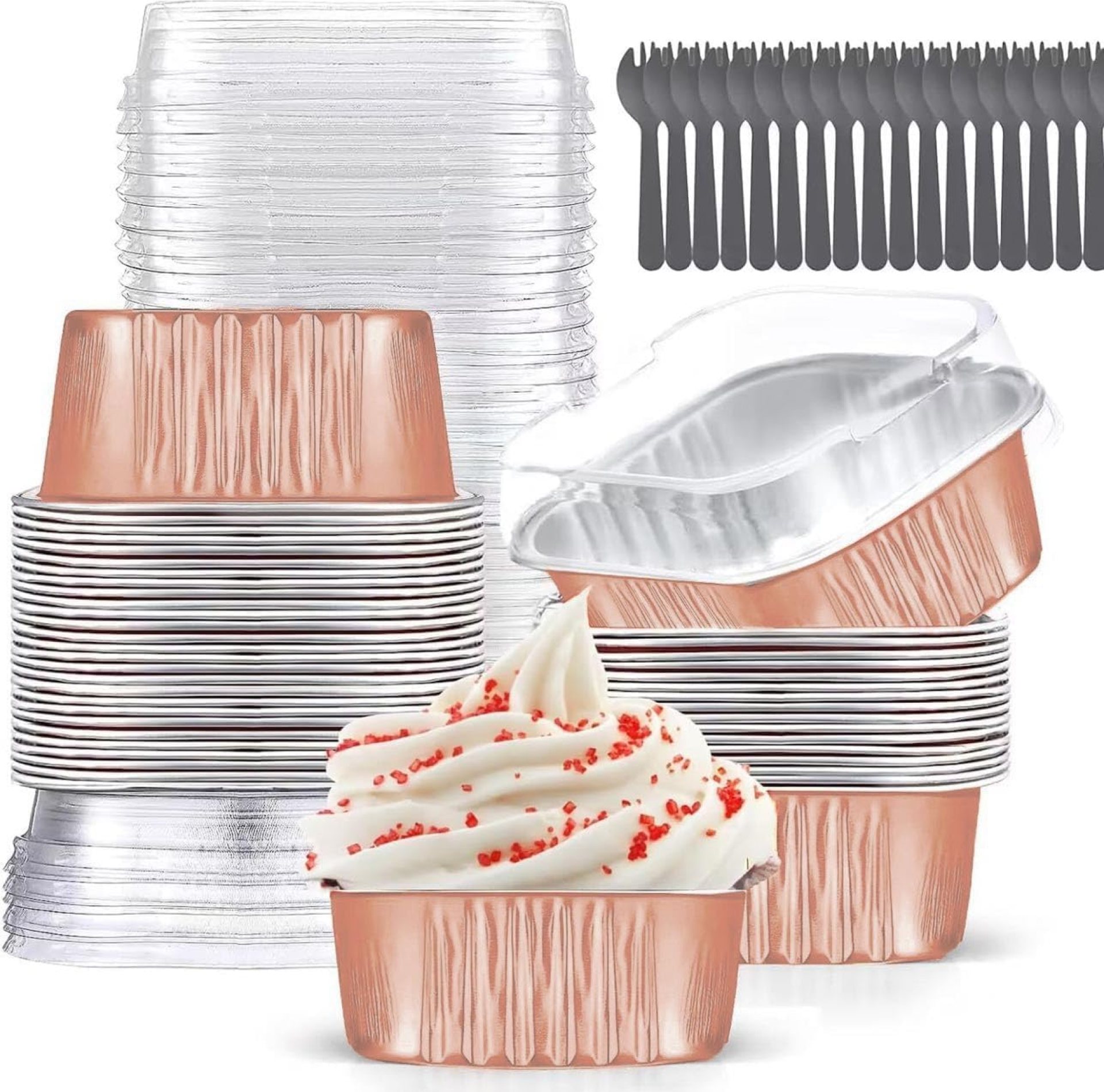 Mini Cake Pans With Lids (10oz,40 Pack) 4”x4” Aluminum Foil Sq. Cupcake Liners Brownie Baking Cups, Disposable Giant Cupcake Pan, Jumbo Muffin Tin Ramekins Holders Mini Cake Pans With Lids (10oz,40 Pack) 4”x4” Aluminum Foil Sq. Cupcake Liners Brownie Baking Cups, Disposable Giant Cupcake Pan, Jumbo Muffin Tin Ramekins Holders
