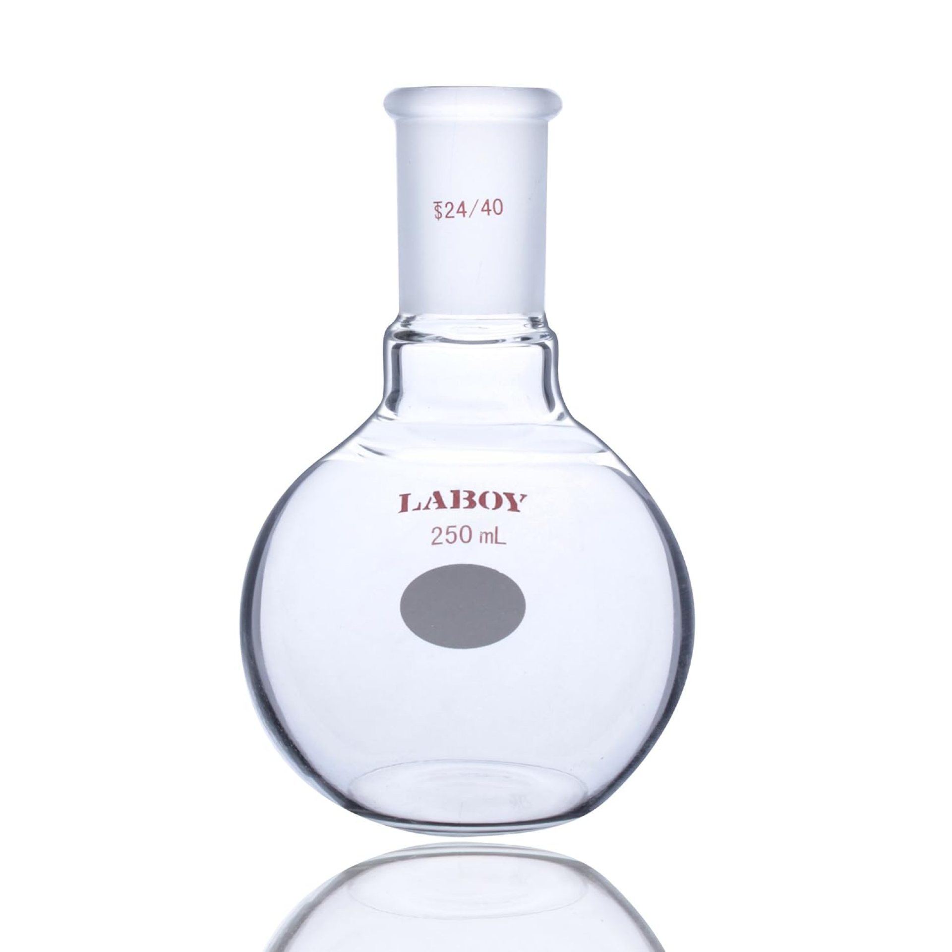 Laboy Glass Single Neck Flat Backside Boiling Flask 250mL with 24/40 Joint Heavy Wall Receiving Equipment Natural Chemistry Lab Glassware Laboy Glass Single Neck Flat Backside Boiling Flask 250mL with 24/40 Joint Heavy Wall Receiving Equipment Natural Chemistry Lab Glassware