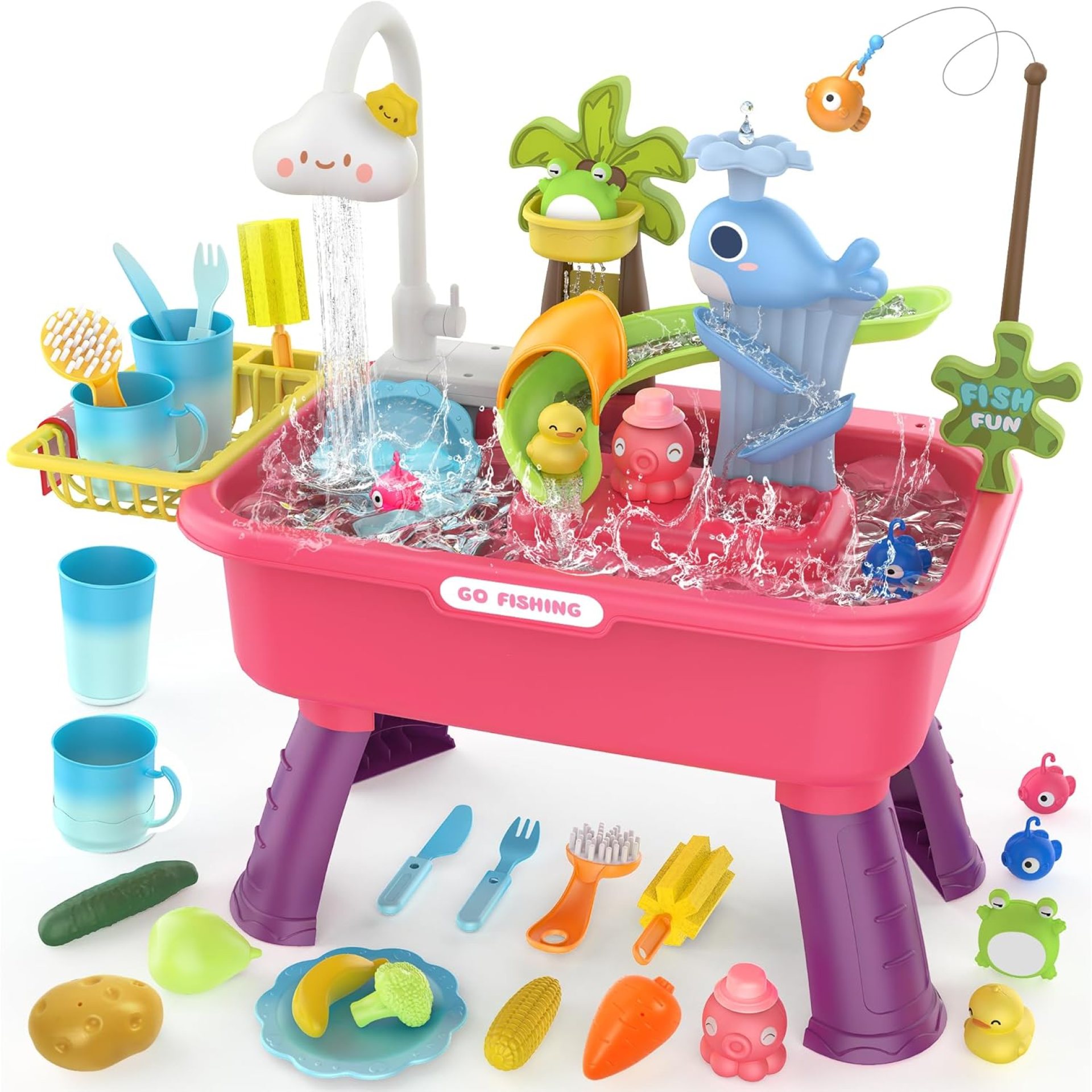 Colour Altering Kitchen Play Sink Toys with Working Water for Child,Electrical Dishwasher Enjoying Toy with Animals, Meals, Tableware Equipment,Faux Function Play Birthday Present Toy for Boy and Woman Colour Altering Kitchen Play Sink Toys with Working Water for Child,Electrical Dishwasher Enjoying Toy with Animals, Meals, Tableware Equipment,Faux Function Play Birthday Present Toy for Boy and Woman