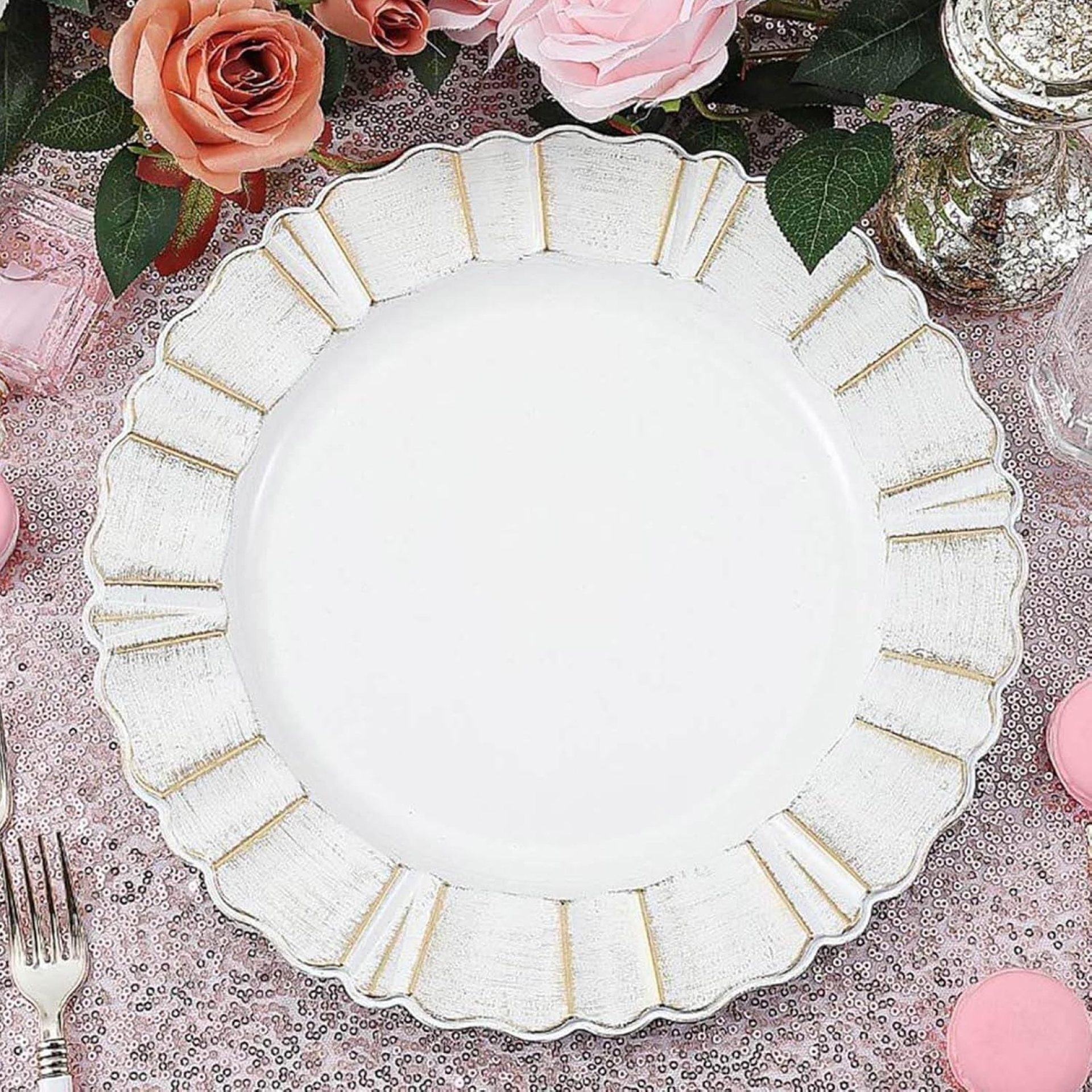 Efavormart Set of 6-13″ Spherical – White Plastic Charger Plates With Waved Scalloped Rim for Wedding ceremony, Out of doors Receptions, Banquets, Vacation Dinner plates Chargers Efavormart Set of 6-13″ Spherical – White Plastic Charger Plates With Waved Scalloped Rim for Wedding ceremony, Out of doors Receptions, Banquets, Vacation Dinner plates Chargers