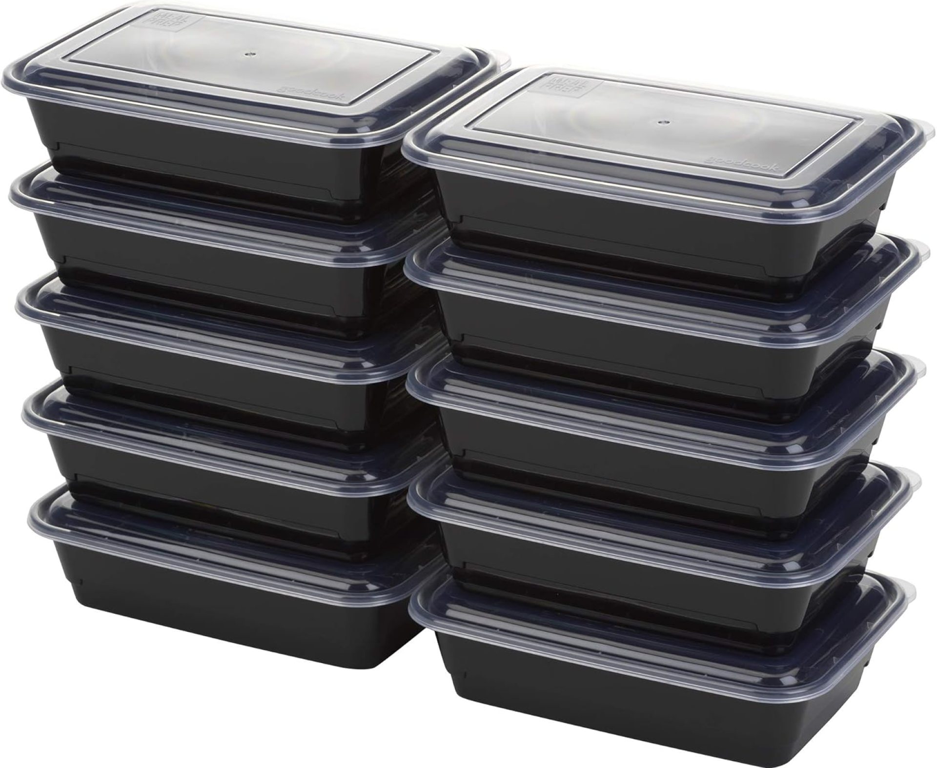 GoodCook Meal Prep Containers, Single Compartment 10-Pack, BPA-Free Reusable Meals Storage, Black, Microwave & Freezer Secure, Stackable Meal Prep Containers for Lunches and Snacks GoodCook Meal Prep Containers, Single Compartment 10-Pack, BPA-Free Reusable Meals Storage, Black, Microwave & Freezer Secure, Stackable Meal Prep Containers for Lunches and Snacks