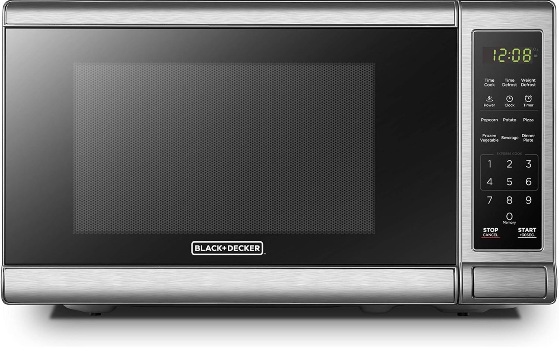 BLACK+DECKER EM720CB7 Digital Microwave Oven with Turntable Push-Button Door, Little one Security Lock, 700W, Stainless Metal, 0.7 Cu.ft BLACK+DECKER EM720CB7 Digital Microwave Oven with Turntable Push-Button Door, Little one Security Lock, 700W, Stainless Metal, 0.7 Cu.ft