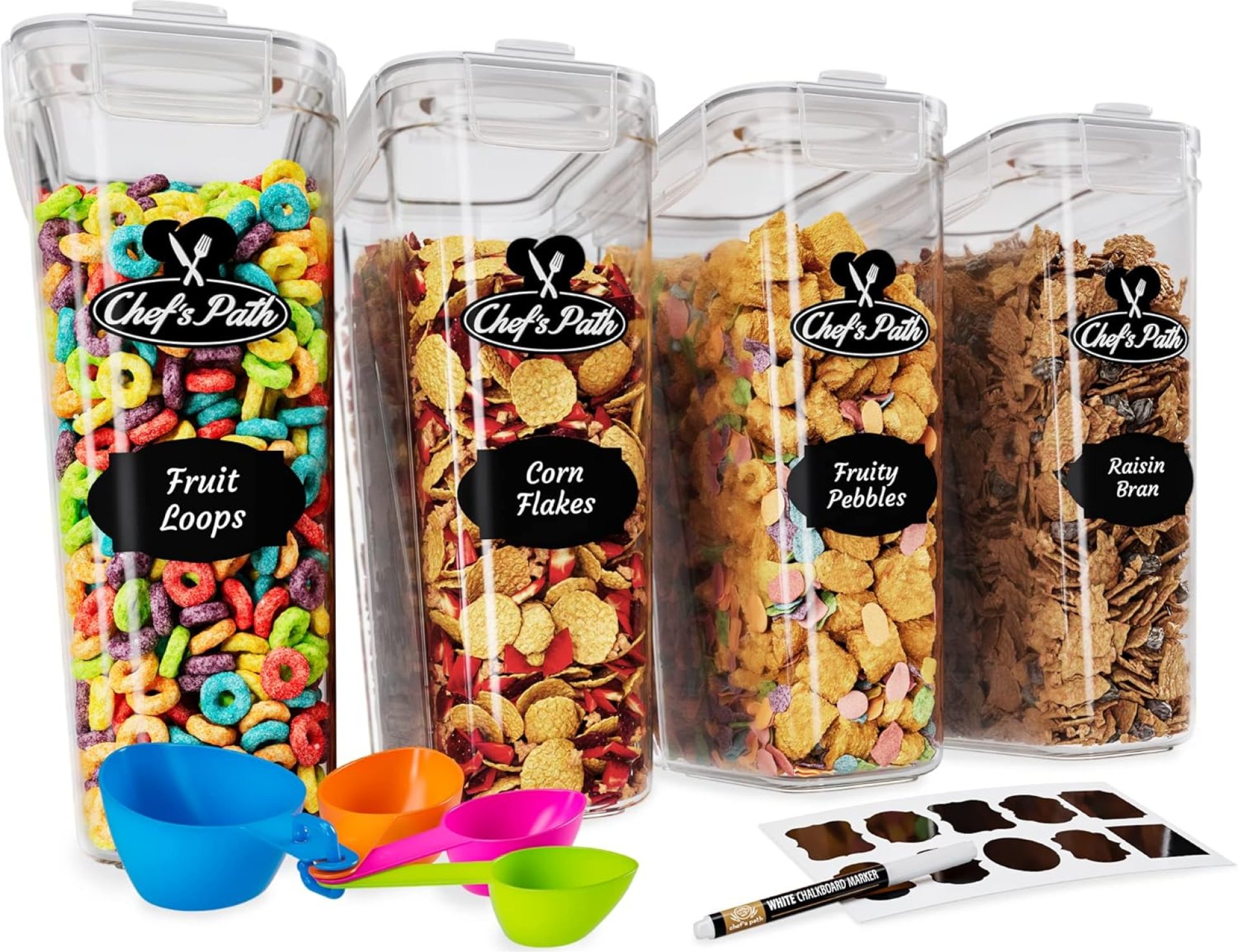 Cereal Containers Storage Set Giant (4L,135.2 Oz), Hermetic Meals Storage Containers for Kitchen & Pantry Group, Cereal Storage Container Set for Crunchiness, BPA Free Dispenser Keepers (4) Cereal Containers Storage Set Giant (4L,135.2 Oz), Hermetic Meals Storage Containers for Kitchen & Pantry Group, Cereal Storage Container Set for Crunchiness, BPA Free Dispenser Keepers (4)