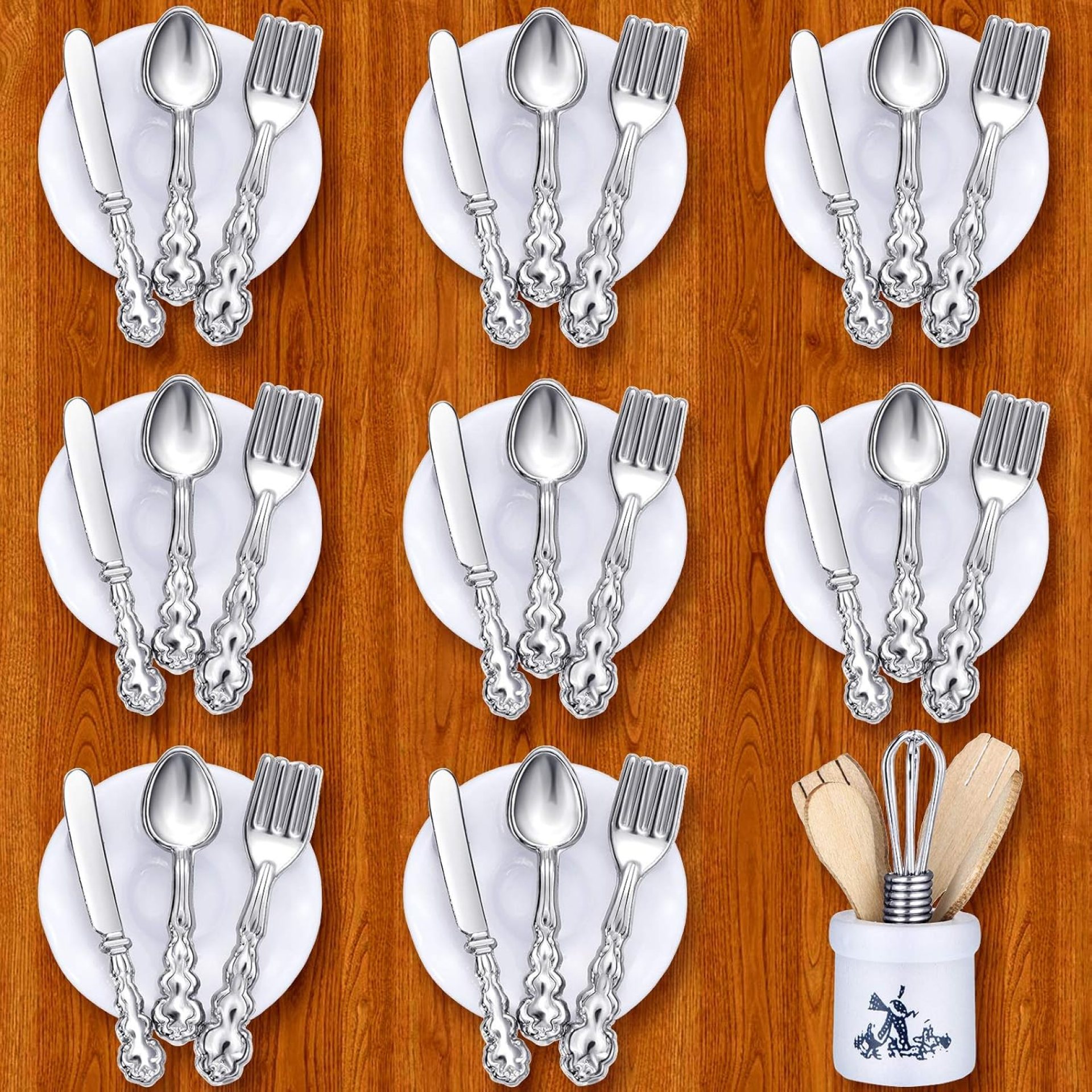 Sumind 38 Pcs 1:12/1:6 Scale Miniatures Dollhouse Plates 32 Mini Dollhouse Plates Knife Fork Spoon, 6 Mini Egg Beater Utensil Toy Kitchen Equipment Tableware Furnishings Ornament Sumind 38 Pcs 1:12/1:6 Scale Miniatures Dollhouse Plates 32 Mini Dollhouse Plates Knife Fork Spoon, 6 Mini Egg Beater Utensil Toy Kitchen Equipment Tableware Furnishings Ornament