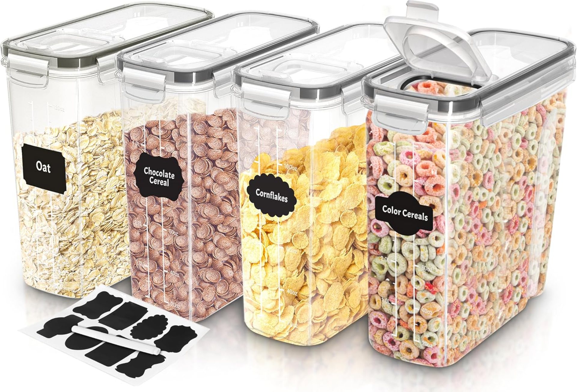 Utopia Kitchen Cereal Containers Storage – Liter Hermetic Meals Storage Containers & Cereal Dispenser For Pantry Group And Storage (Clear, 4 Liter Pack of 4) Utopia Kitchen Cereal Containers Storage – Liter Hermetic Meals Storage Containers & Cereal Dispenser For Pantry Group And Storage (Clear, 4 Liter Pack of 4)