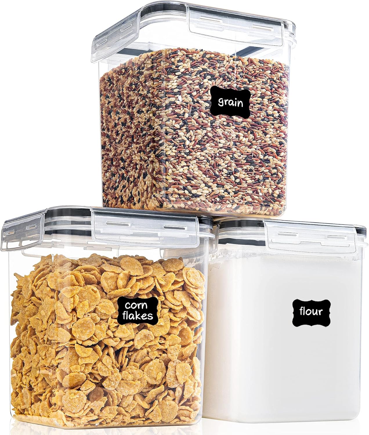 Medium Meals Storage Containers with Lids Hermetic 2.5L /84.5Oz, for Flour, Sugar, Baking Provide, 3PCS BPA Free Plastic Canisters for Kitchen Pantry Group Medium Meals Storage Containers with Lids Hermetic 2.5L /84.5Oz, for Flour, Sugar, Baking Provide, 3PCS BPA Free Plastic Canisters for Kitchen Pantry Group