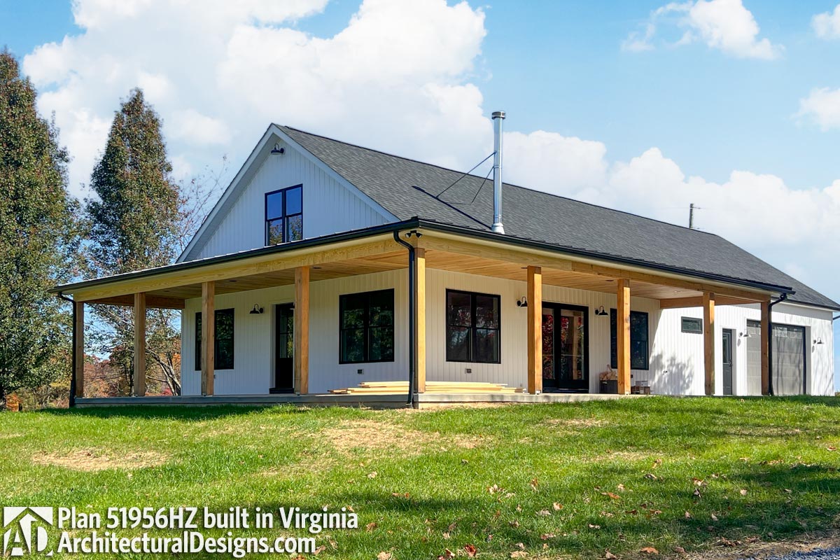 Barndominium Farmhouse Plan 51956HZ Comes to Life in Virginia Barndominium Farmhouse Plan 51956HZ Comes to Life in Virginia