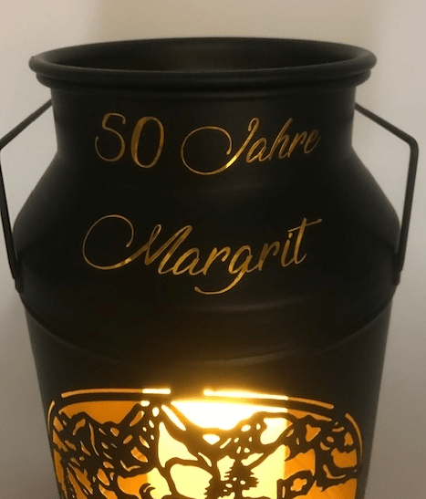 Milchkannen Laterne Le Chalet schwarz mini