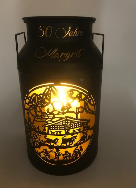 Milchkannen Laterne Le Chalet schwarz gross