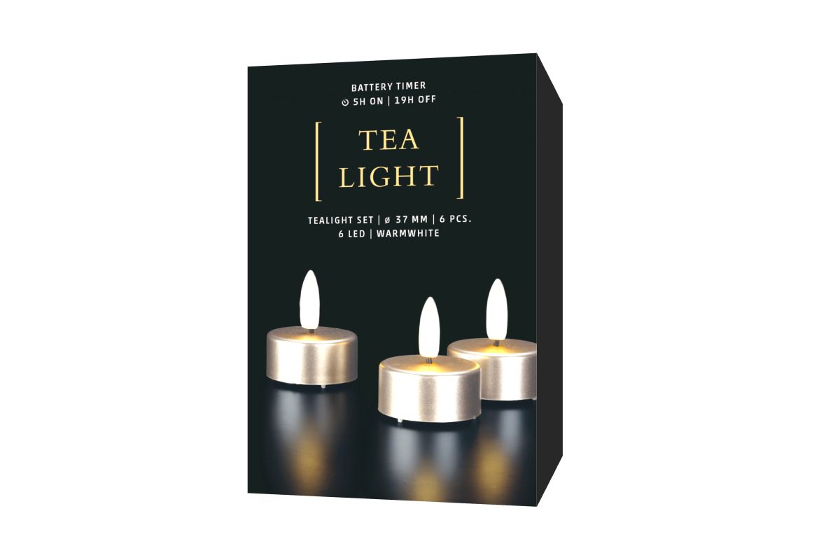 Teelicht LED grau 6 Stk. mit Timer