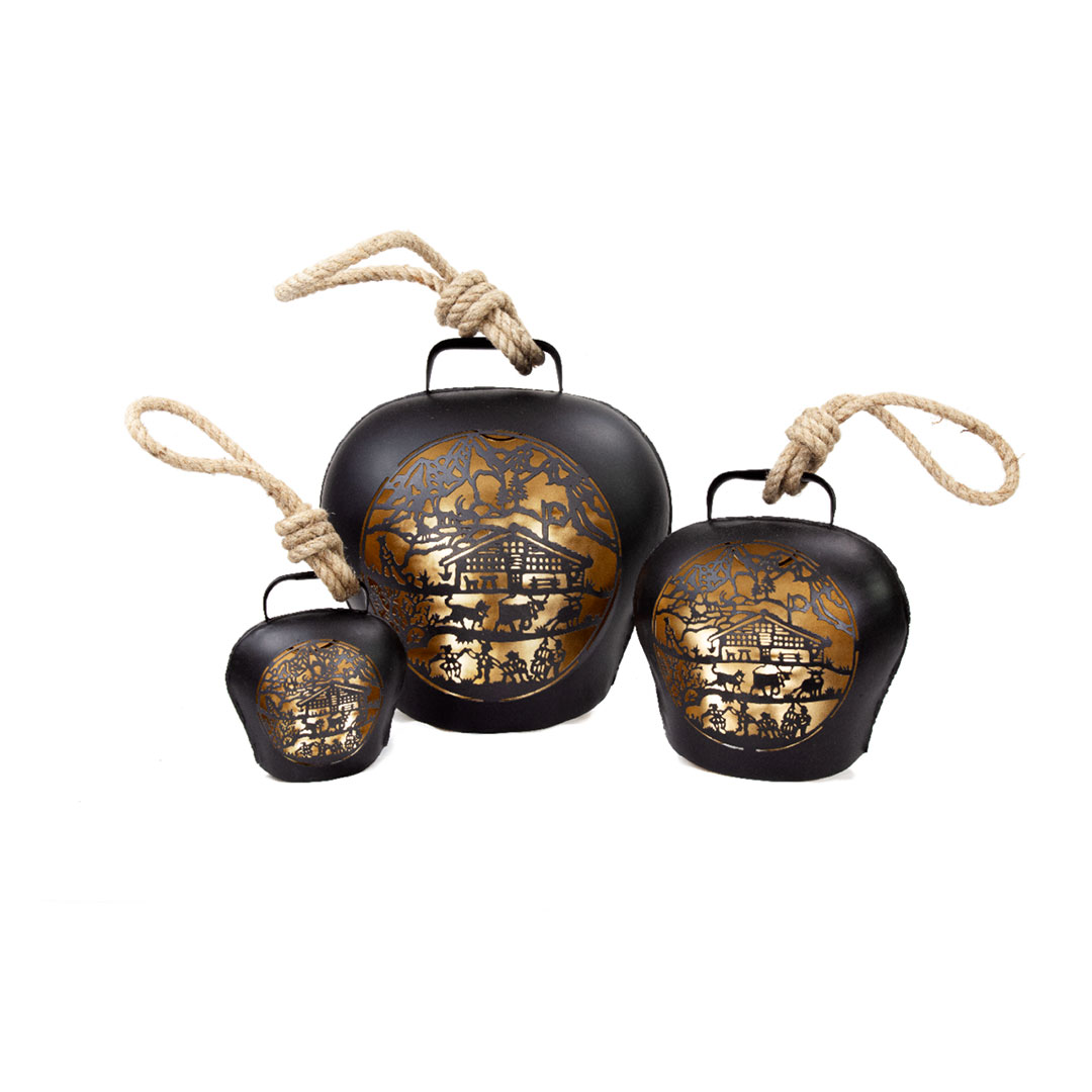 Glocke Laterne Le Chalet schwarz gross