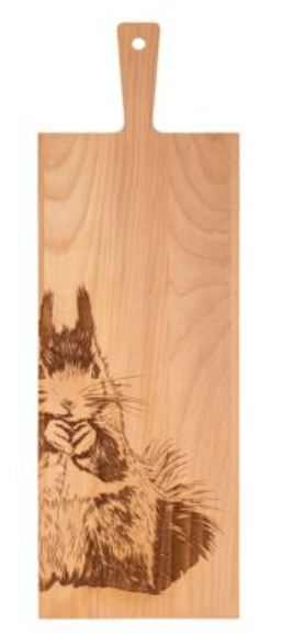 Holzbrett “Eichhörnchen”, 60x20x2 cm, Buche