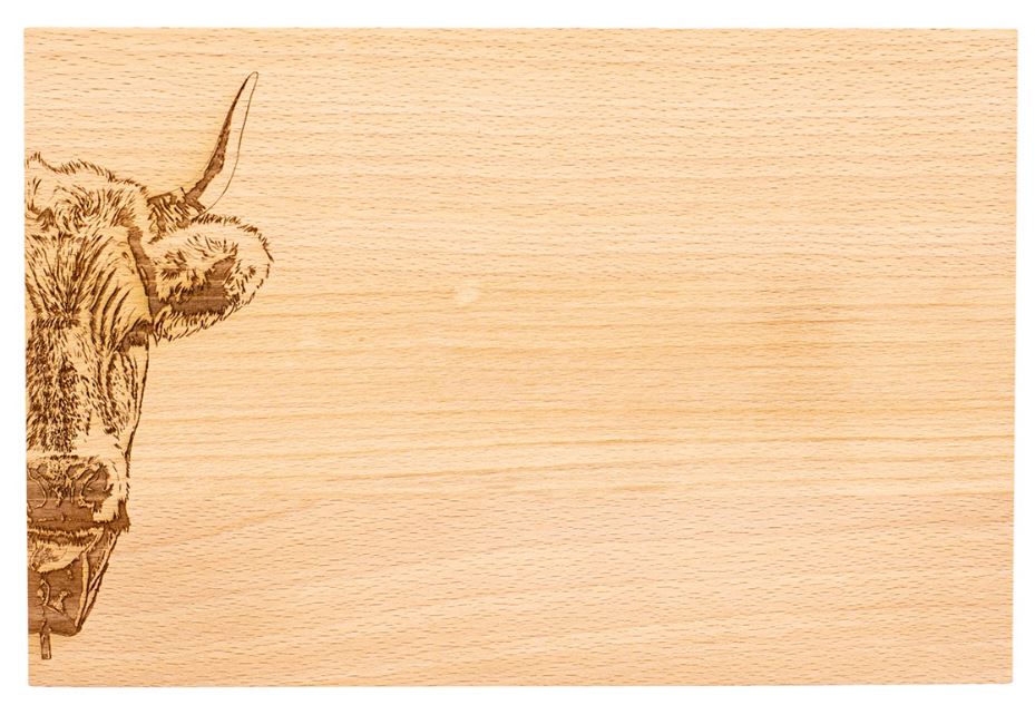 Kadastar Holzbrett “Hornkuh”, 30x20x1,5 cm, Buche