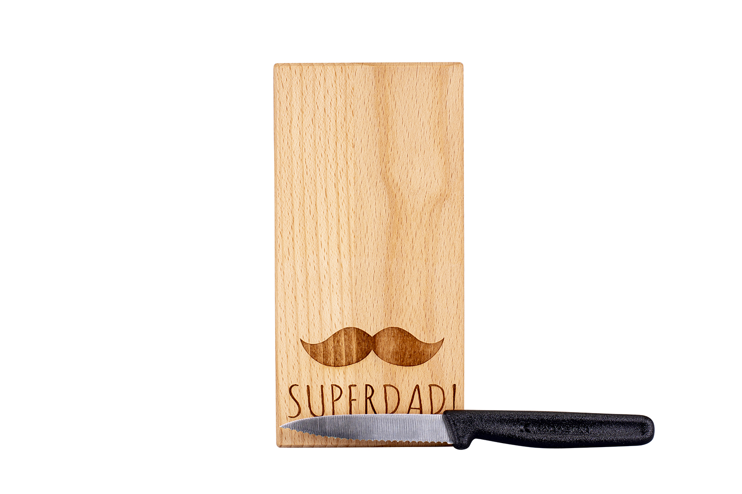 Kadastar Messerbrett “Superdad” 18,5x9x2 cm mit Messer + Beutel