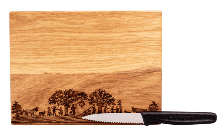 Kadastar Messerbrett XL “Bergkilbi” 20x15x2 cm mit Messer + Beutel
