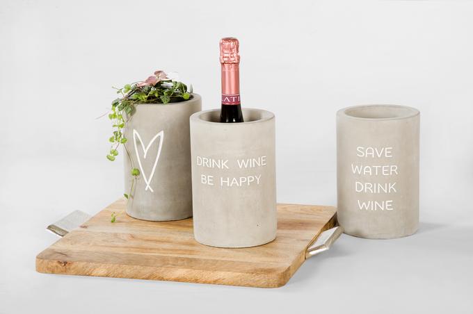 Beton Weinkühler Motiv Save Water Drink Wine