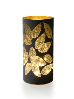 STT Glaslaterne Leaves black 20 cm