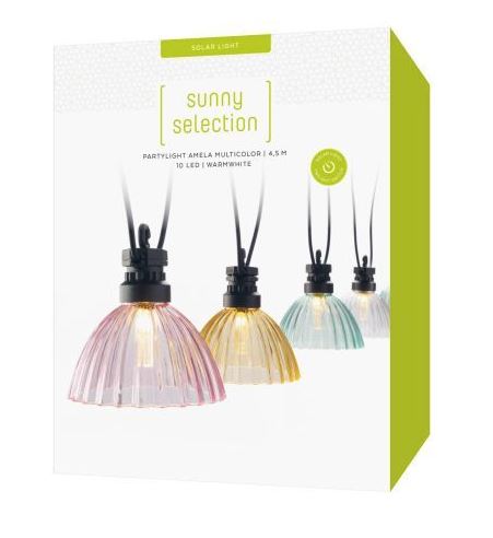 STT Solar Partylicht Amela, 10 LED’s, mehrfarbig