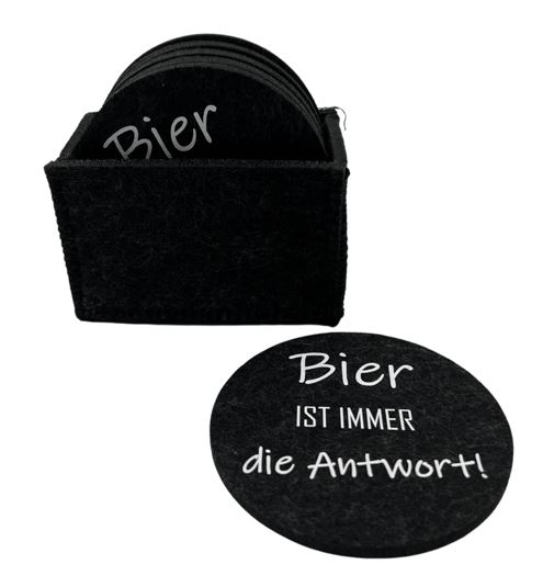 Filzuntersetzer Bier dunkel, rund