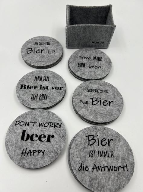 Filzuntersetzer Bier hell, rund