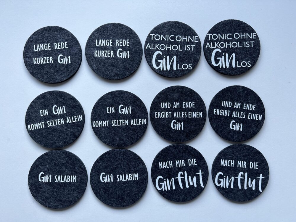 Filzuntersetzer Gin dunkel, rund