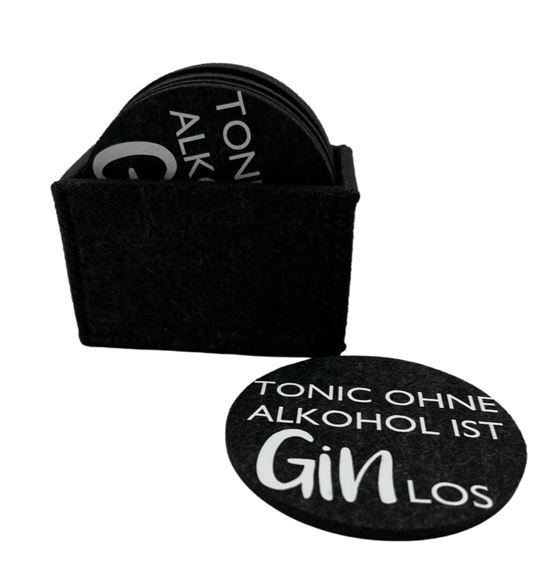 Filzuntersetzer Gin dunkel, rund