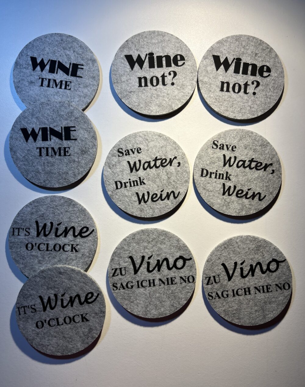 Filzuntersetzer Wein hell, rund