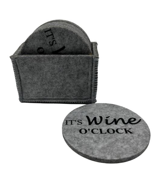 Filzuntersetzer Wein hell, rund