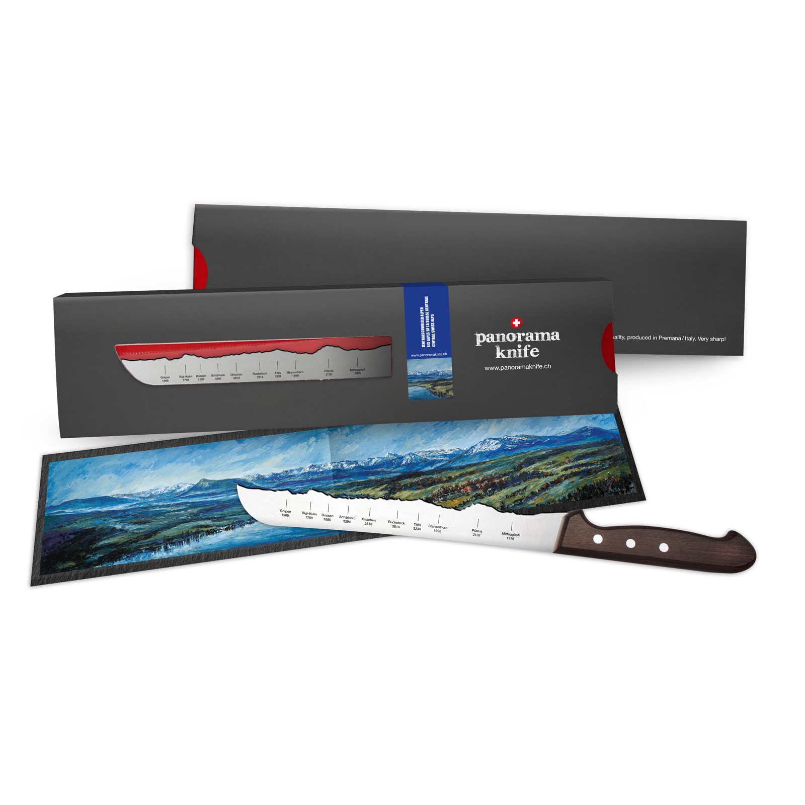 Panorama Knife Brotmesser Zentralschweizer Alpen Pk-06a