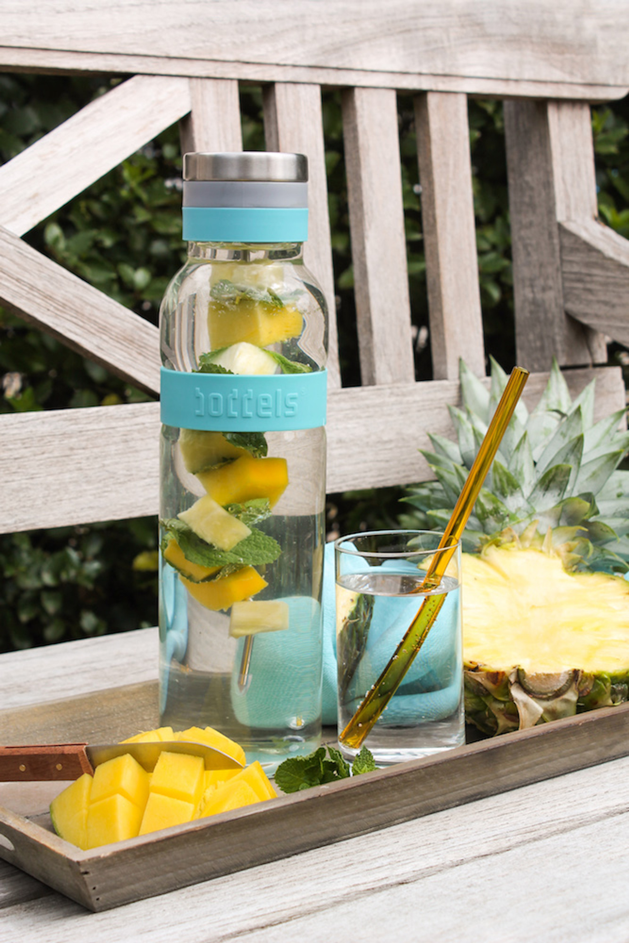 Boddels Glaskaraffe Sund 1,1 Liter Türkisblau