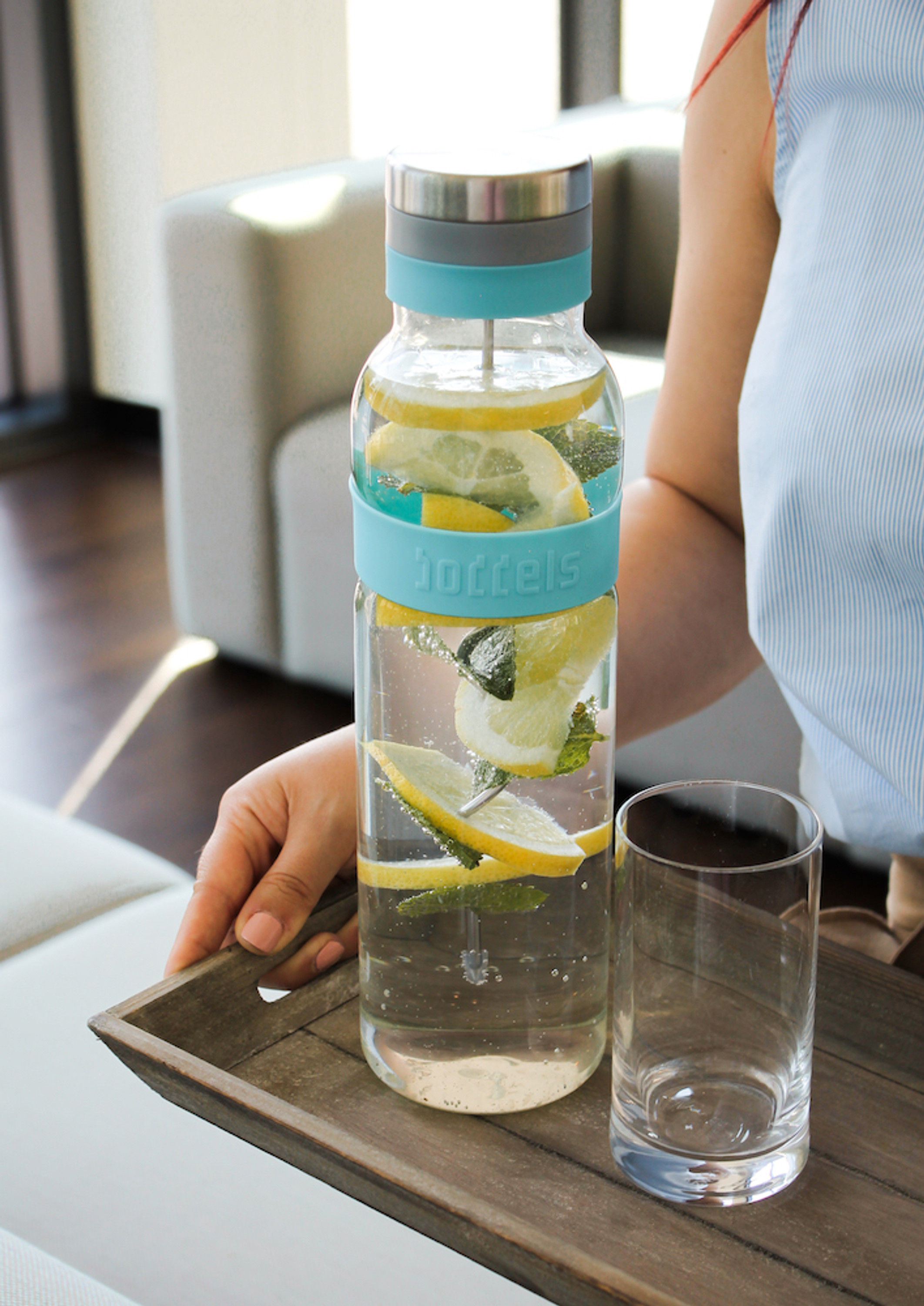 Boddels Glaskaraffe Sund 1,1 Liter Türkisblau