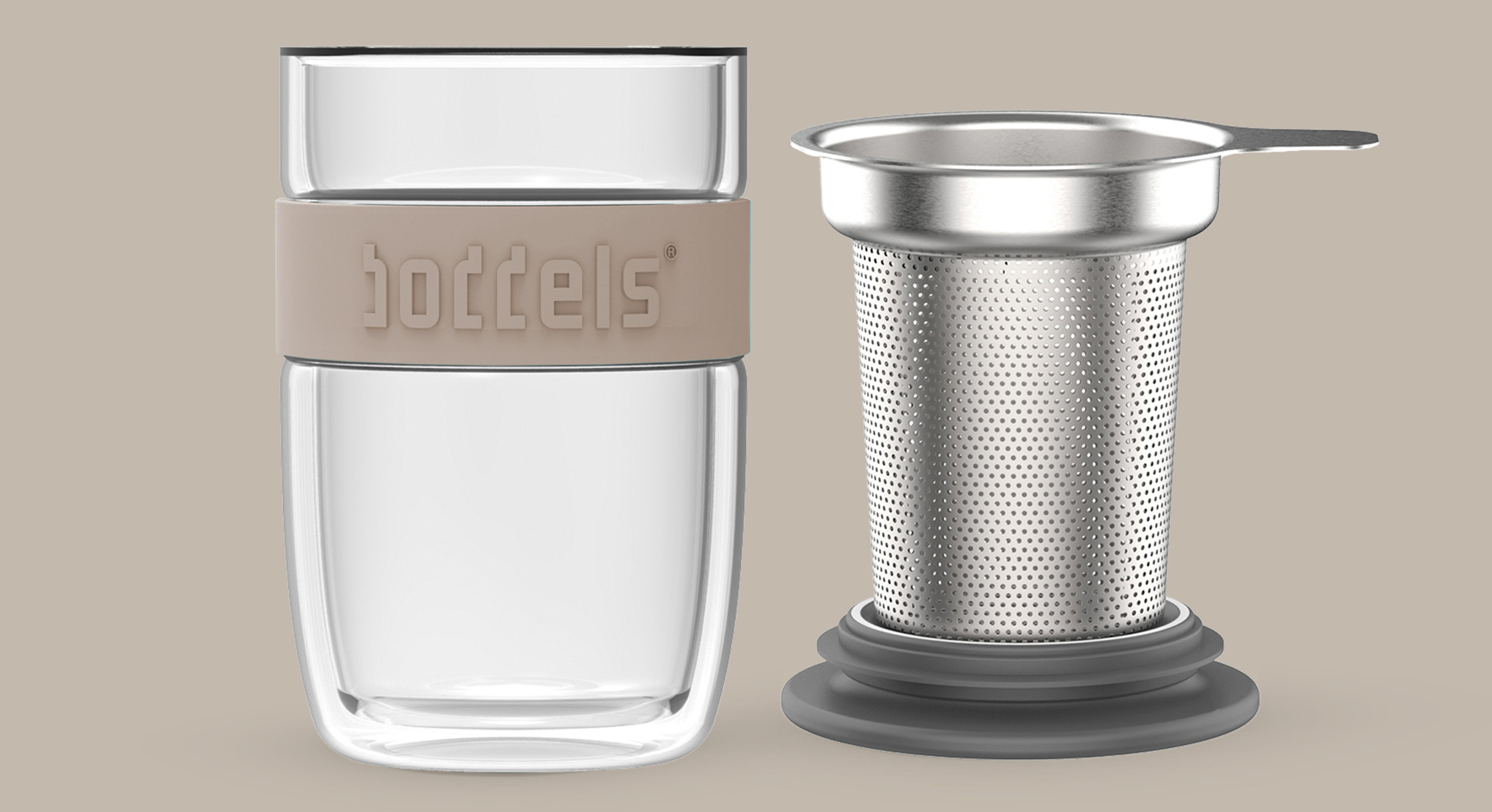 Boddels Glasbecher Seev 380 ml Anthrazitgrau