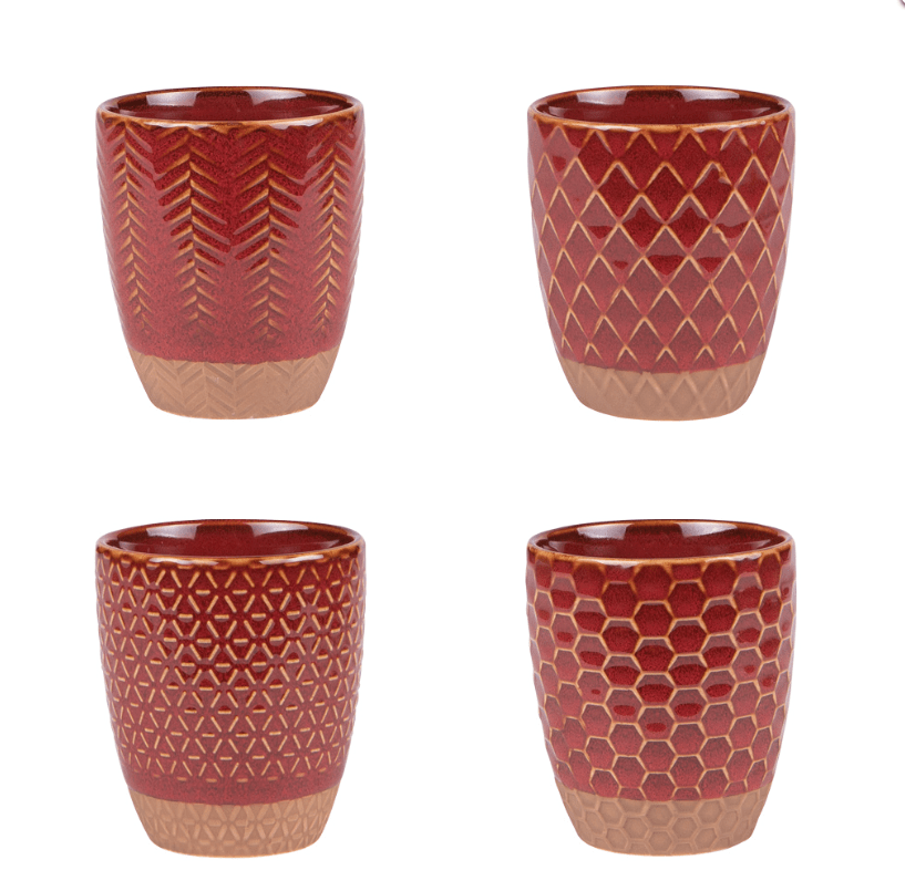 Table Passion Kaffeebecher 20 cl 4-er Set Jaspe rot