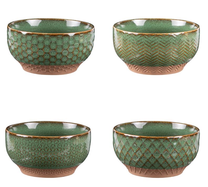 Table Passion 4-er Set Schalen Jasper Ø 12 cm grün