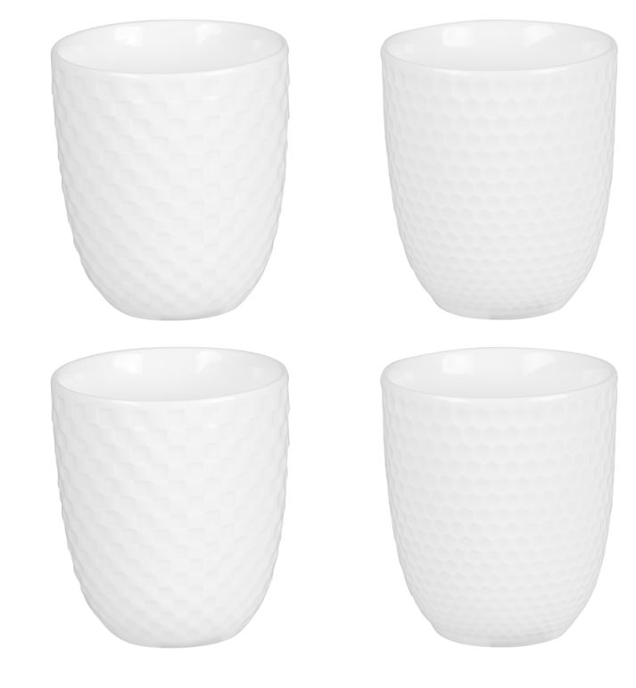 Table Passion Kaffeebecher 20 cl 4-er Set Snow weiss