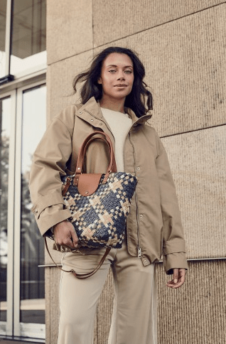 HANDED BY Einkaufstasche Alley Shopper dark grey pattern