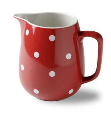 Rössler Milchkrug Heidi 2 Liter, rot mit weissen Punkten