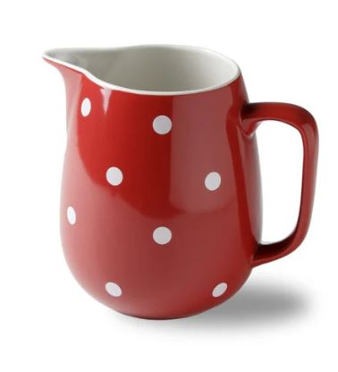 Rössler Milchkrug Heidi 1,5 Liter, rot mit weissen Punkten