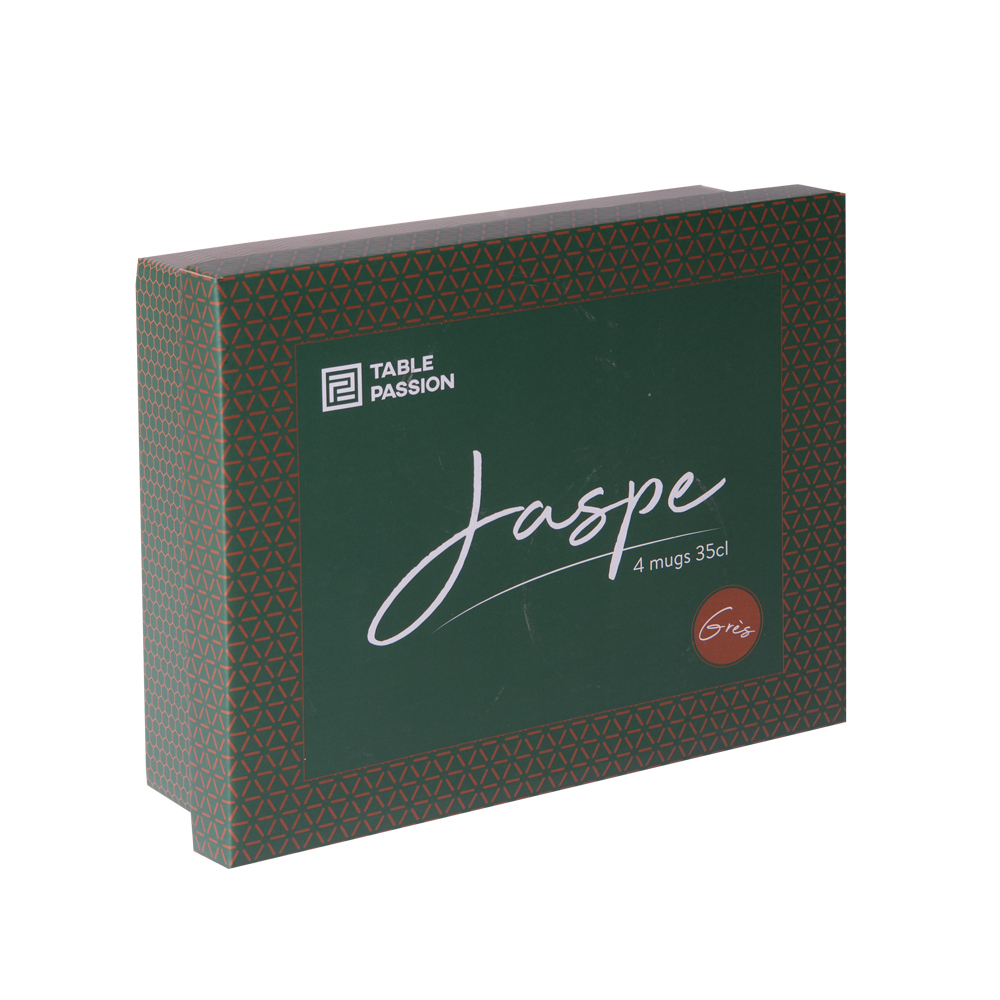 Mug 35 cl 4-er Set Jaspe grün