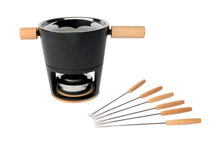 Fonduegarnitur Titlis aus Gusseisen inkl. 6 Fonduegabeln