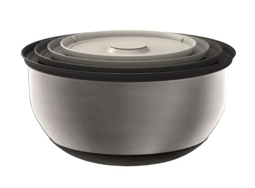 Joseph Joseph Edelstahlschüsseln 4er-Set mit Deckeln Nest Steel