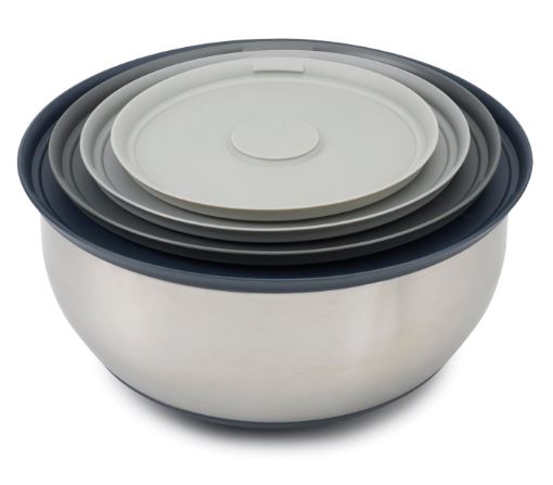 Joseph Joseph Edelstahlschüsseln 4er-Set mit Deckeln Nest Steel