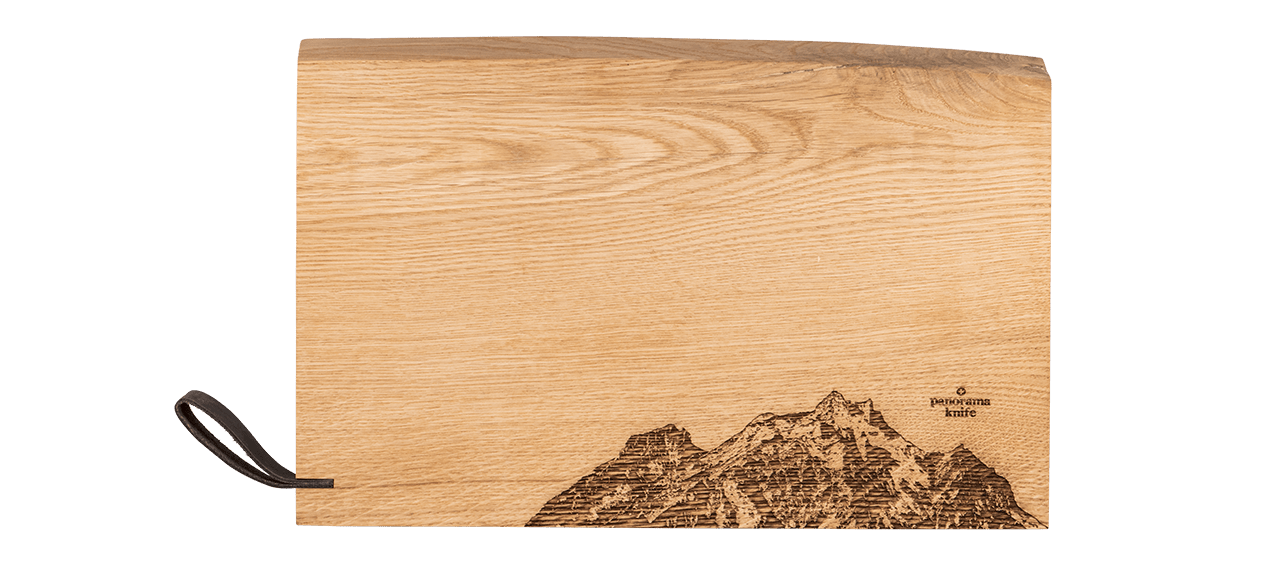 Panorama Knife Holzschneidebrett Eiche, Pilatus