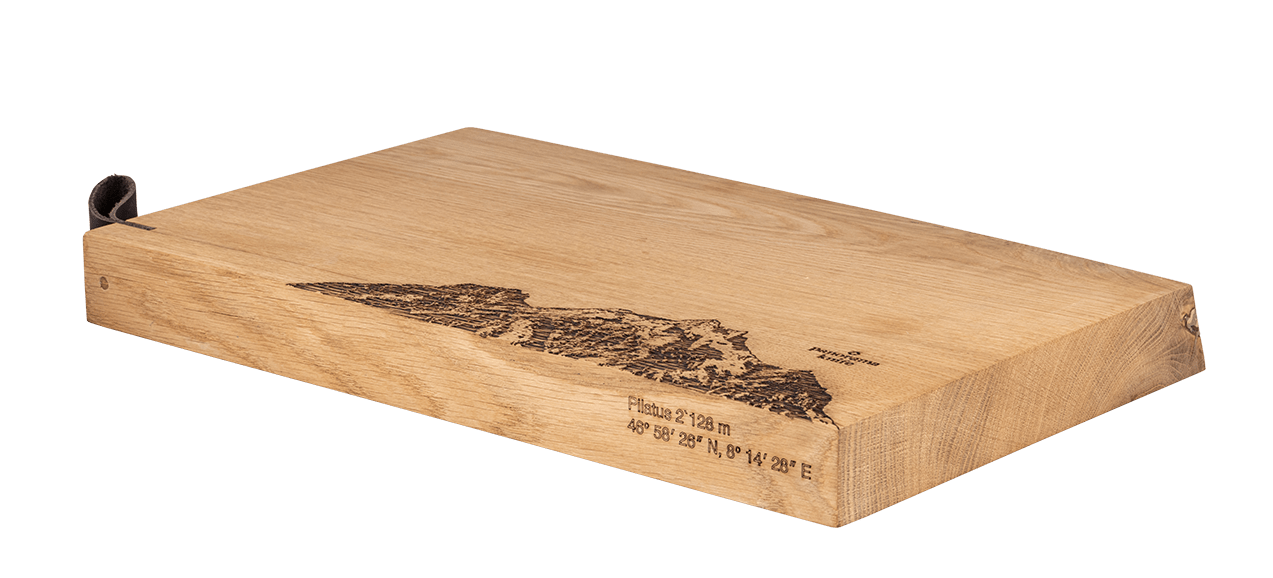 Panorama Knife Holzschneidebrett Eiche, Pilatus