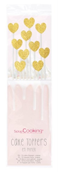 Cake topper goldene Herzen