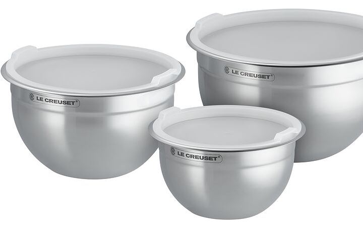 Edelstahlschüsseln 3er-Set Le Creuset (19/23/27 cm)