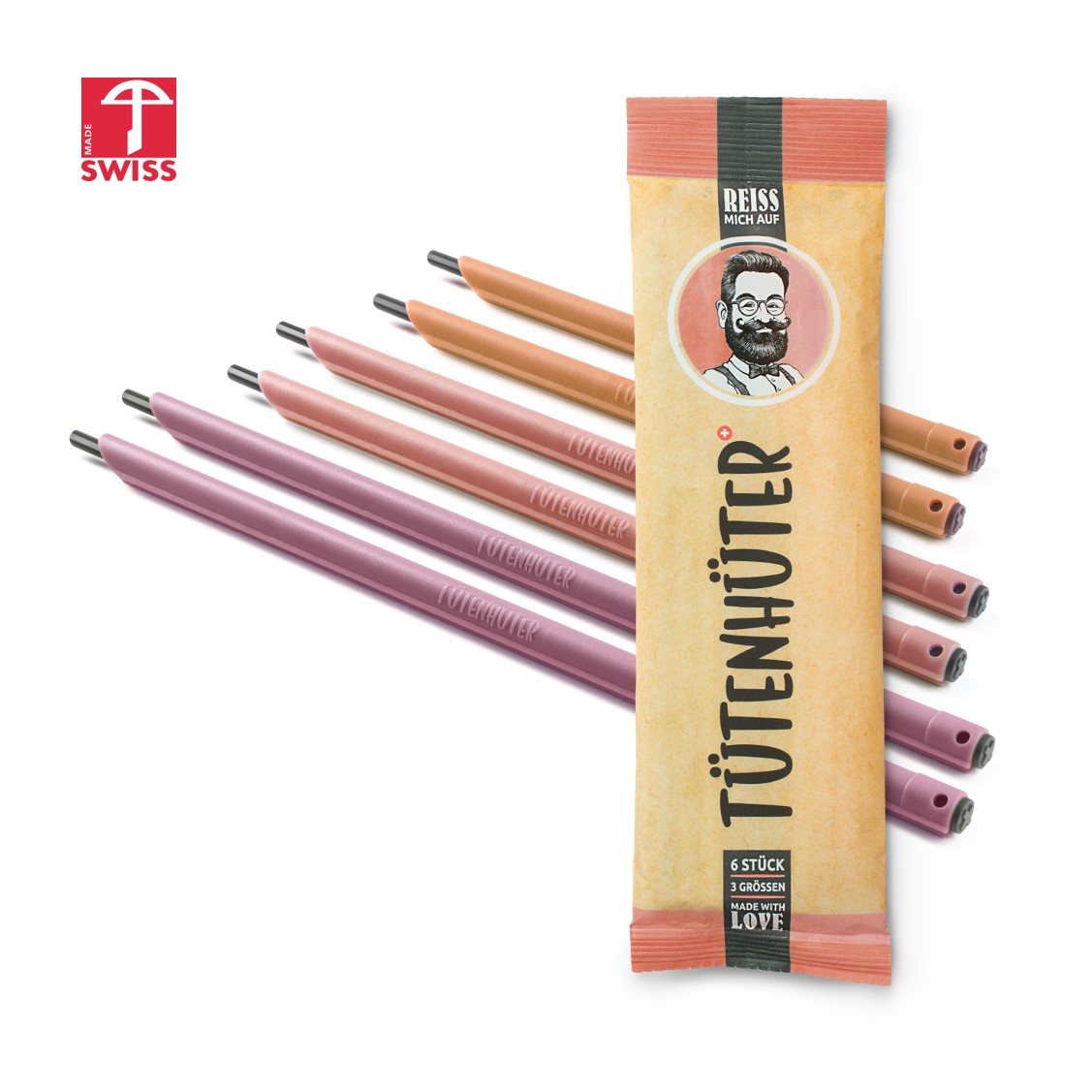 Tütenhüter korallrot 6er Set